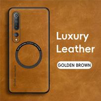 Skirta Xiaomi Mi 10 Magnetinis Retro Odinis dėklas Skirta Xiaomi Mi 10 Pro Mi10 Pro 5G Belaidžio įkrovimo telefono dėklas Dangtelis For Xiaomi Mi 10 brown