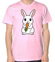 Cute Bunny Tee Rabbit Cartoon Eating A Carrot Unisex T-Shirt 3XL