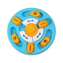 Multi-use Anti Choking Dog Puzzle Rotating Interactive Pet Slow Food Bowl with Sound Durable Pet Feeding Cat mėlyna