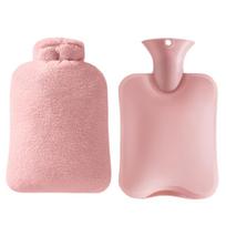 Portable 2000ml Warm Water Bag Leak-proof Anti-scalding Hand Warmers Keep Warm Longer Safe Water-filling Bottle Belly rožinė