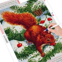 5D deimantinė tapyba voverės siuvinėjimo rinkinys pilnas gręžimas deimantinė siuvinėjimo mozaika gyvūnas rankdarbis sienos menas Full Square 20X30CM red