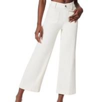 Women Jeans Waist Stretchy Flared Hem Washed Multi Solid Color Retro Ankle Length Loose Long Trousers M balta