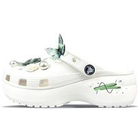 Crocs Classic Platform Clog Butterfly French Line Girly Hole Shoes Women's 34-35 balta