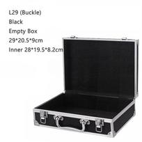 Storage Travel Portable Aluminum Carry Case Password Safety Equipment Handheld Tool Box with Lock Instrument L29 Black Buckle Empty box