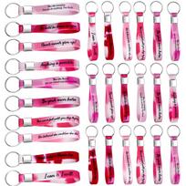 30 Pcs Thank You Keychain Bulk Employee Appreciation Gift Motivational Silicone Key Ring Inspirational Quote Keychains Staff App smėlis
