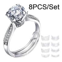 ‘8 Sizes Silicone Invisible Clear Ring Size Adjuster Tighten Reducer Jewelry Tool
