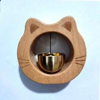 Modern Magnetic Cat Wooden Doorbell Solid Wood Wall Hanging Door-sucking Doorbell Japanese Style Decorative Wind Chime Office