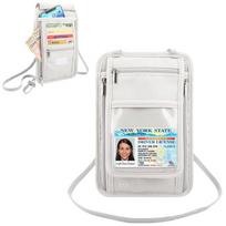 HAWEEL Neck Passport Wallet Bag Document Organizer Credit Cards Case Bag tamsiai pilka spalva