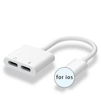 2 viename OTG USB adapteris iPhone Xs Max Xr X 7 8 Plus, įkrovimo prievadas į 3,5 mm kabelio skirstytuvas Double flat type