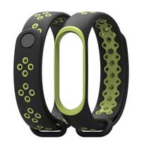Sport Silicone Bracelet Wrist Strap for Xiaomi Mi Band 3 Smart Watch Bracelet juoda/žalia