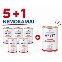 WF VET Joint & Mobility šunims, 5x400g + 400g NEMOKAMAI