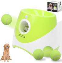 Dog Launcher Automatic Dogs Chase Toy Tennis Throwing Pinball Machine Fun Interactive Throw Rechargable Catapult USB Charging žalia