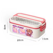 Cartoon Student Stainless Steel Bento Lunch Box - Microwave Safe, Food Grade, Compartmented for Freshness