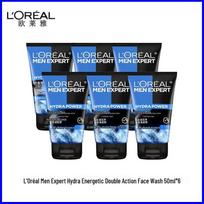 L'Oréal Men's HydraPower Double Effect Cleanser 6-Pack