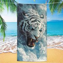Hot Selling Tiger Beach Towel Microfiber Digital Print Bath Towel Bold Tiger Design Sun Protection Shawl Extra Large Towel for C 50x100cm(20x40in)