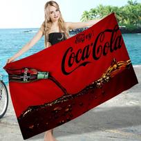 C-Coca-cola Logotipas Mikropluošto Spausdintas Paplūdimio Rankšluostis Kalnų Kopimas Joga Paplūdimys Plaukimas Bėgimas Sugeriantis Minkštas Rankšluostis Cotton 30x30cm