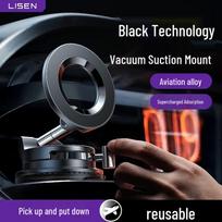 Lisen Magnetic Vacuum Suction Car Phone Holder gray
