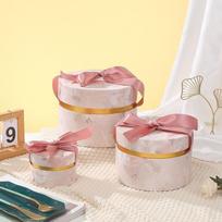 Korean Style Floral Phalaenopsis Gift Box with European Lid, Exquisite Souvenir, Creative Ribbon Wedding Candy Box Small 12x8CM rožinė