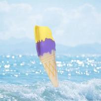 Cartoon Juice Hair Clip Summer Acetic Acid Shark Clip Unique Ice Cream Acetate Hair Claw  Girl C
