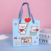 Cute Cartoon Handheld Gift Box Bag for Baby's First Birthday Party Large 21*21*8.5cm