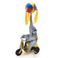 MS833 Vintage Tinplate Elephant Tricycle Nostalgic Toy Display MS833