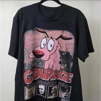 Courage the Cowardly Dog Vintage T-Shirt Men Retro Cartoon Washed Tee Summer Streetwear 4XL