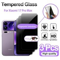 [Supports Fingerprint Unlocking] Privacy Tempered Glass Film for Xiaomi 17 Pro Max 15 15T K80 Ultra Pro 3 Pcs Glass Film Anti-spy Screen Protector for Xiaomi 17 Pro Max