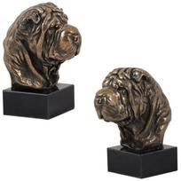 Shar Pei - Statuetka Psa, Popiersie Na Kamiennej Podstawie, Rzeźba, Trofeum Na Wystawę Psów Marki Art-Dog