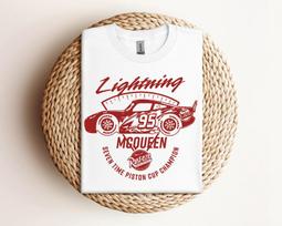 Lightning McQueen Racing Shirt, Seven Time Piston Cup Champion , Vintage 95 Rust Eze Tee, Disney Family Trip Vacation Gift Shirts 140