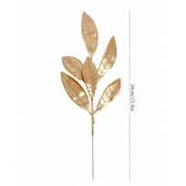 Gold 6-Leaf Artificial Flower Ornament for Living Room or Christmas Decoration