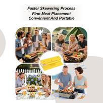 Large Kebab Skewers Mould BBQ Grill Mold Effortless Meat Shaping Maker for Outdoor Preparation Barbecue Camping CN