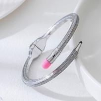 Colorful Pencil Bangle Irregular Bracelets Trend Open Bracelet  Women geltona