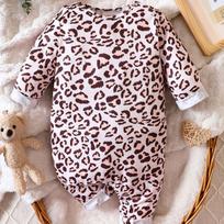 „Onesie Newborn Leopard Print“ ilgomis rankovėmis medvilninis kombinezonas, tinkamas 0–24 mėn. 0-3m įvairiaspalvis