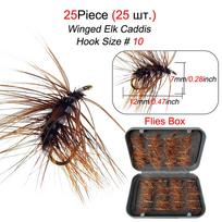 25 vnt./dėžutė sparnuotas briedis krikštas masalas žvejybai upėtakiams viliokliai 25Pcs(With Flies Box) black