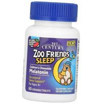 Zoo Friends Sleep Children's Chewable Melatonin, 21st Century 60 tabs Raspberry (72440014) Raspberry