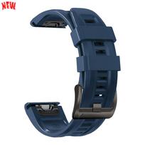 22mm 26mm Sports Silicone Strap For Garmin Enduro/Epix Descent G2 Tactix 8 Forerunner 970/Fenix 7X/7 8 PRO 8x QuickFit Watchband 1PCS QuickFit 22mm vidurnakčio mėlyna spalva