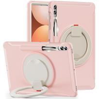 For Samsung Tab Case S9 S8 S7 Plus S10 FE S6 A9 A8 S7fe A7 Lite Handle Kickstand Shockproof Stand Hard Tablet Cases Cover Funda Tab A7 lite 8.7inch rožinė