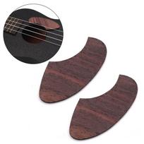 2Pcs Ukulele Pickguard Crescent Rosewood Shield Wooden Guards Musical Instrument Accessories Crescent Type geltona