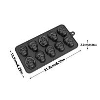 Skull Baking Mold 10-cavity Halloween Silicone Cake Molds Halloween Kitchen Baking Pan For Cookie Pudding Chocolate Pastry