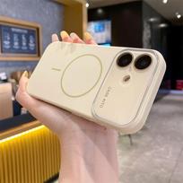 Soft Liquid Silicone Large Window Magnet Phone Case For For Iphone 14 Plus 13 12 15 16 17 Pro Max For  Wireless Charge Cover iPhone 12