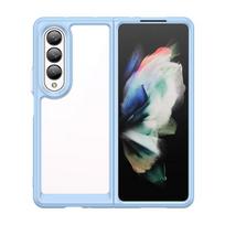 For Samsung Galaxy Z Fold 4 Case For Samsung Z Fold4 Case Luxury Silicone Clear Bumper Silicone TPU Case Galaxy Z Fold 4 Cover Z Flip4 šviesiai mėlyna spalva