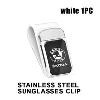 AAABT1 Car Interior Sun Visor Eyeglasses Holder Sunglasses Clip For Skoda Fabia 1 2 Octavia a7 RS Superb Rapid Yeti Karoq Vision