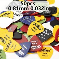 50pcs Alice Guitar Picks Bulk Matte Colorful Plectrums 0.58/0.71/0.81/0.96/1.2/1.5mm Thickness Premium ABS for Acoustic JXB