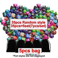 35pcs Polyhedral Dice Set with Black Storage Bag Color Number Polyhedra Dice RPG D&D Role-playing Games Accessories ZSY