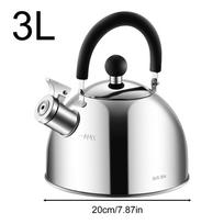 Stainless Steel Tea Kettle Home Kettle 3L Whistling Boiling Water Teapot With Handle For Home Kitchen Induction Stovetops sidabras