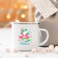 Personalised Kids Enamel Mug,Camping Mugs,Girls Gift, Birthday Gift Idea,Birthday Christmas Kids Gift Idea 8CM