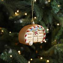 Gold Christmas Tree Pendant Shimmering Matte Finish Little Bear Squirrel Ornament Christmas House Cartoon