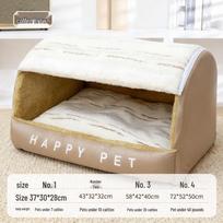 Warm Winter Half-Enclosed Large Dog House for Golden Retrievers and Kittens Size 1: 37*30*28cm for up to 7 lbs