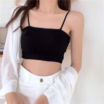 Girls Sling Bras Solid Cute Underwear Inner Tops Street Wear Sexy Women Lingerie Wireless Bandeau Bras Casual Vest 32/70AB juoda