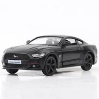1:36 mastelio lydinio matinis juodas Ford Mustang traukiamasis retro automobilio žaislas transporto priemonė matinė juoda spalva